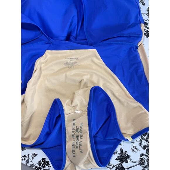 SummerSalt The Ruched Backflip One Piece Swimsuit Womens Size 18LT Blue NWT - Picture 6 of 10